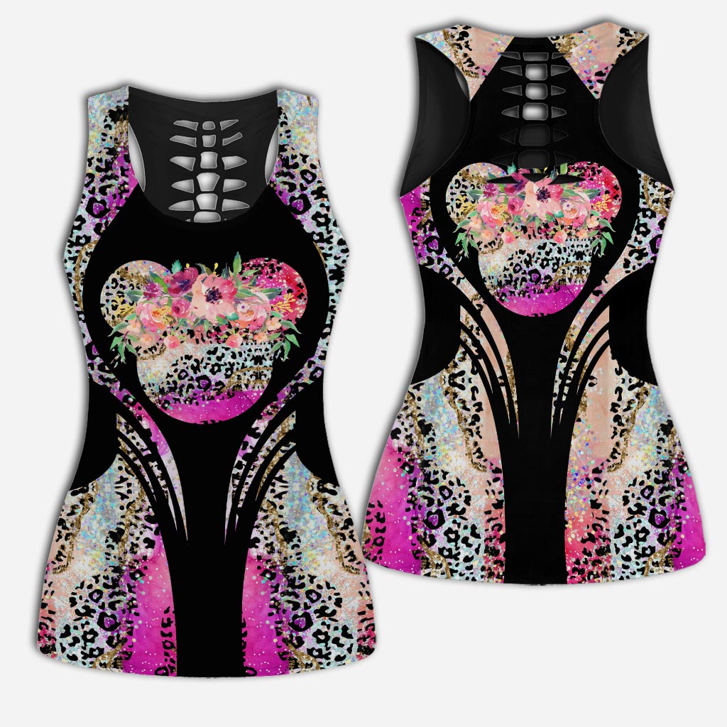 Pink Agate Sweet Mouse Ears - Hollow Tank Top and Leggings