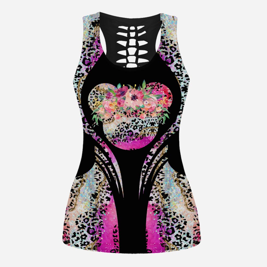 Pink Agate Sweet Mouse Ears - Hollow Tank Top and Leggings