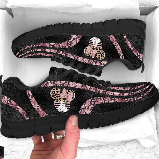 Leopard And Rose Mouse Ears - Sneakers