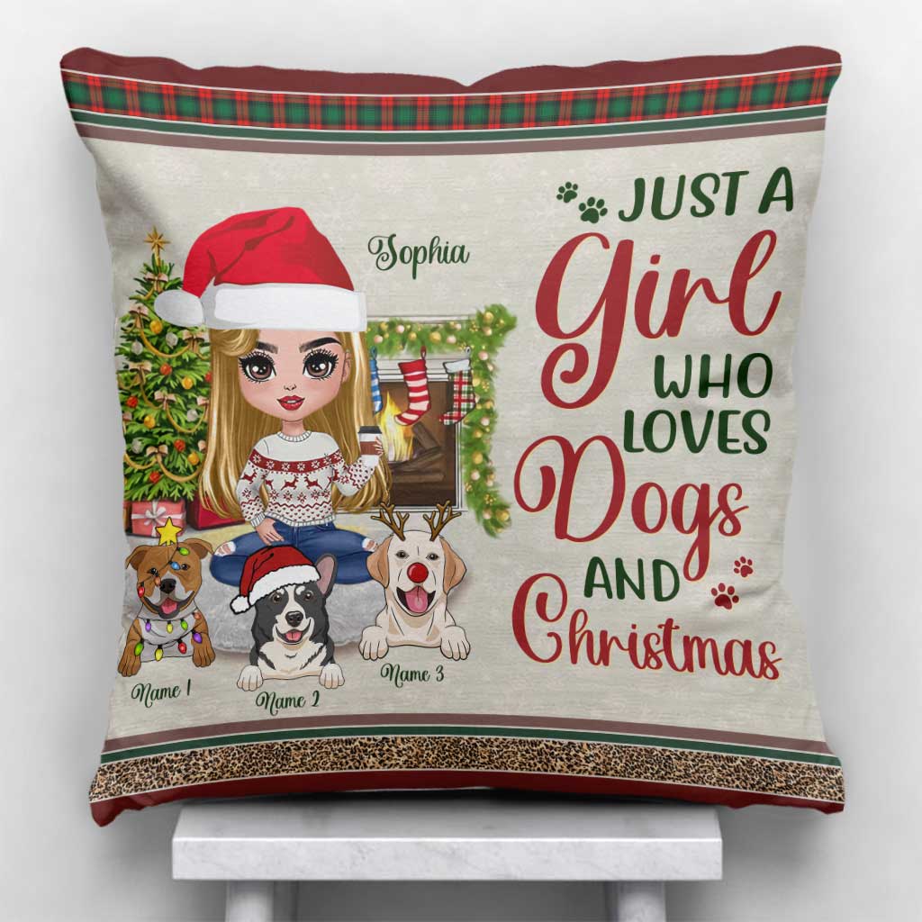 Just A Girl Who Loves Dogs - Personalized Dog Throw Pillow