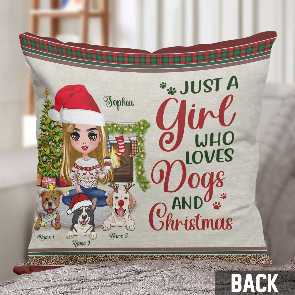Just A Girl Who Loves Dogs - Personalized Dog Throw Pillow