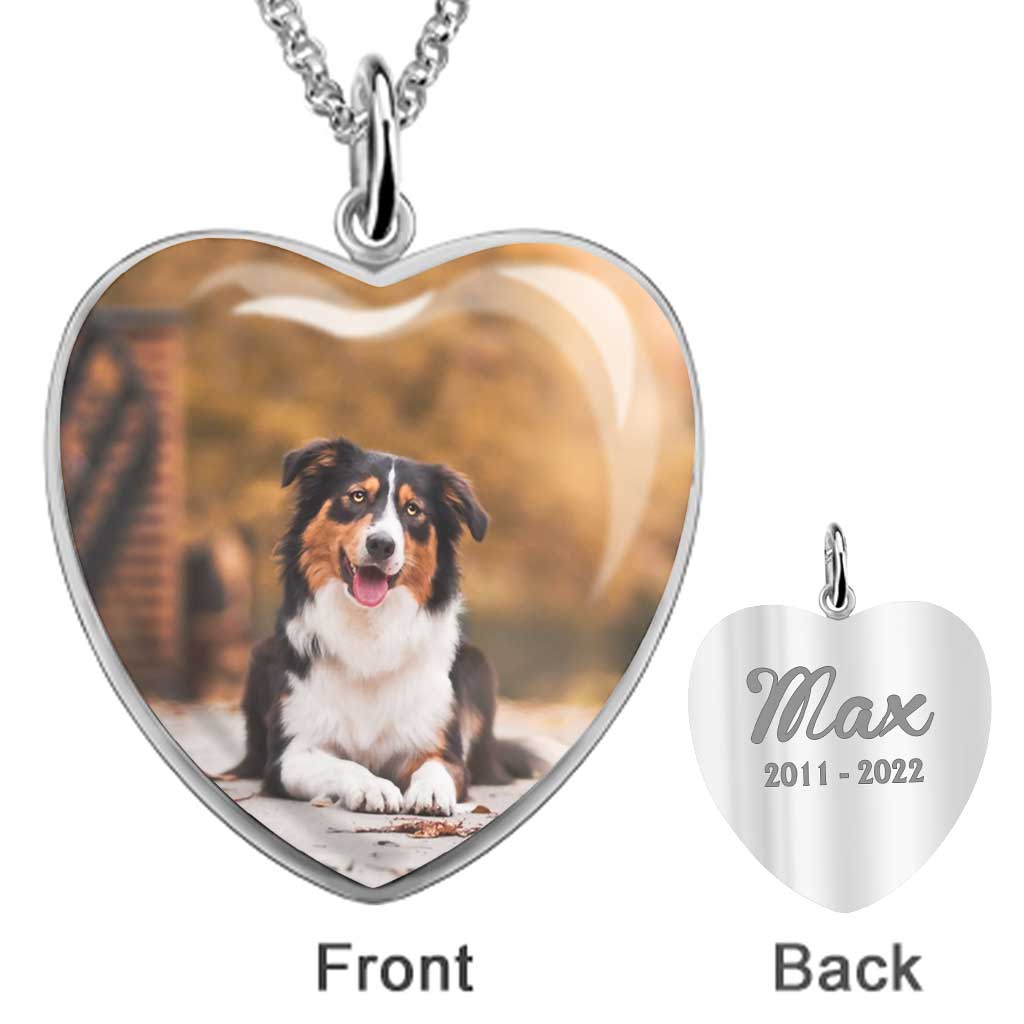 When I Close My Eyes - Personalized Christmas Dog Heart Pendant Necklace