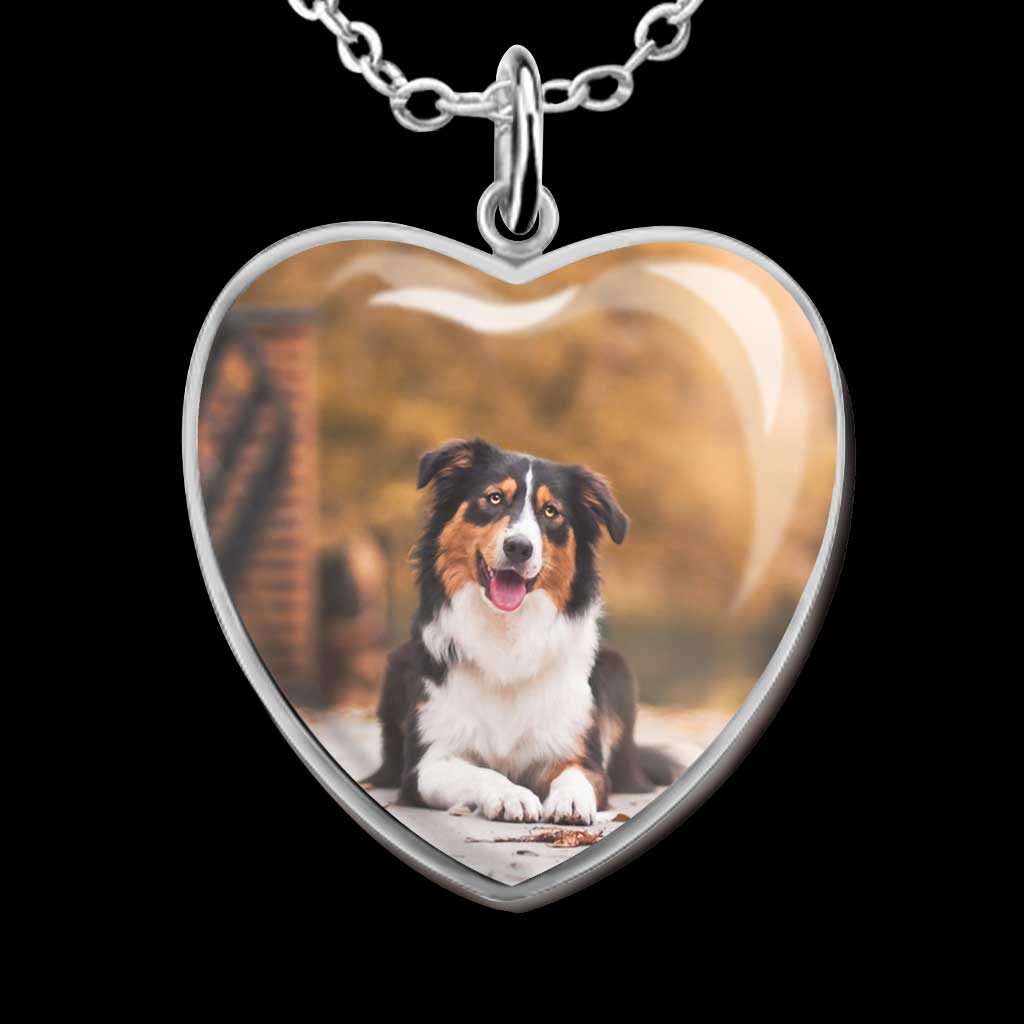 When I Close My Eyes - Personalized Christmas Dog Heart Pendant Necklace