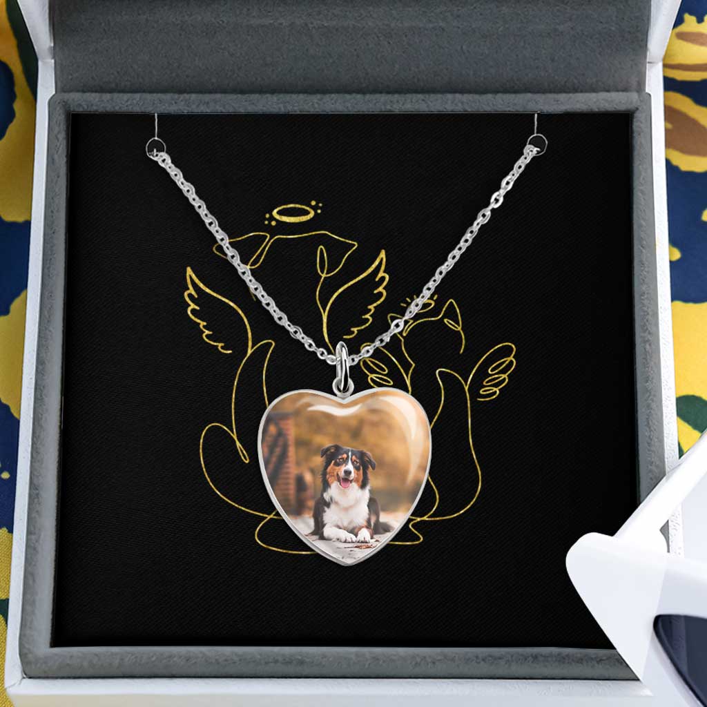 When I Close My Eyes - Personalized Christmas Dog Heart Pendant Necklace