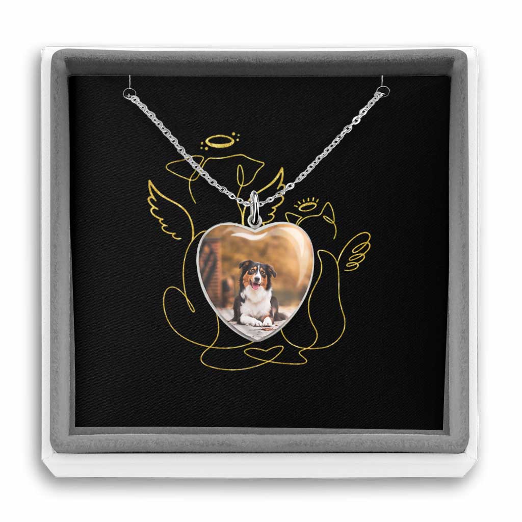 When I Close My Eyes - Personalized Christmas Dog Heart Pendant Necklace