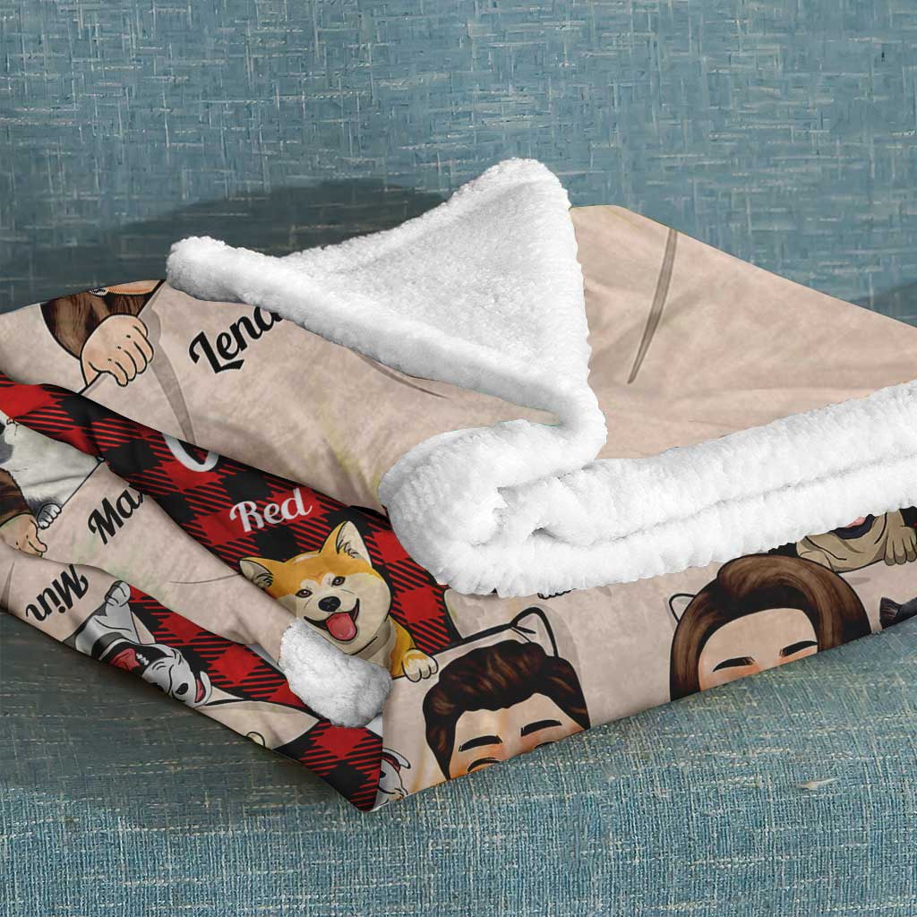 You & Me And The Fur Babies - Personalized Couple Blanket
