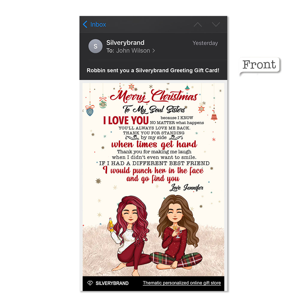 Personalized Greeting Gift Card Merry Christmas