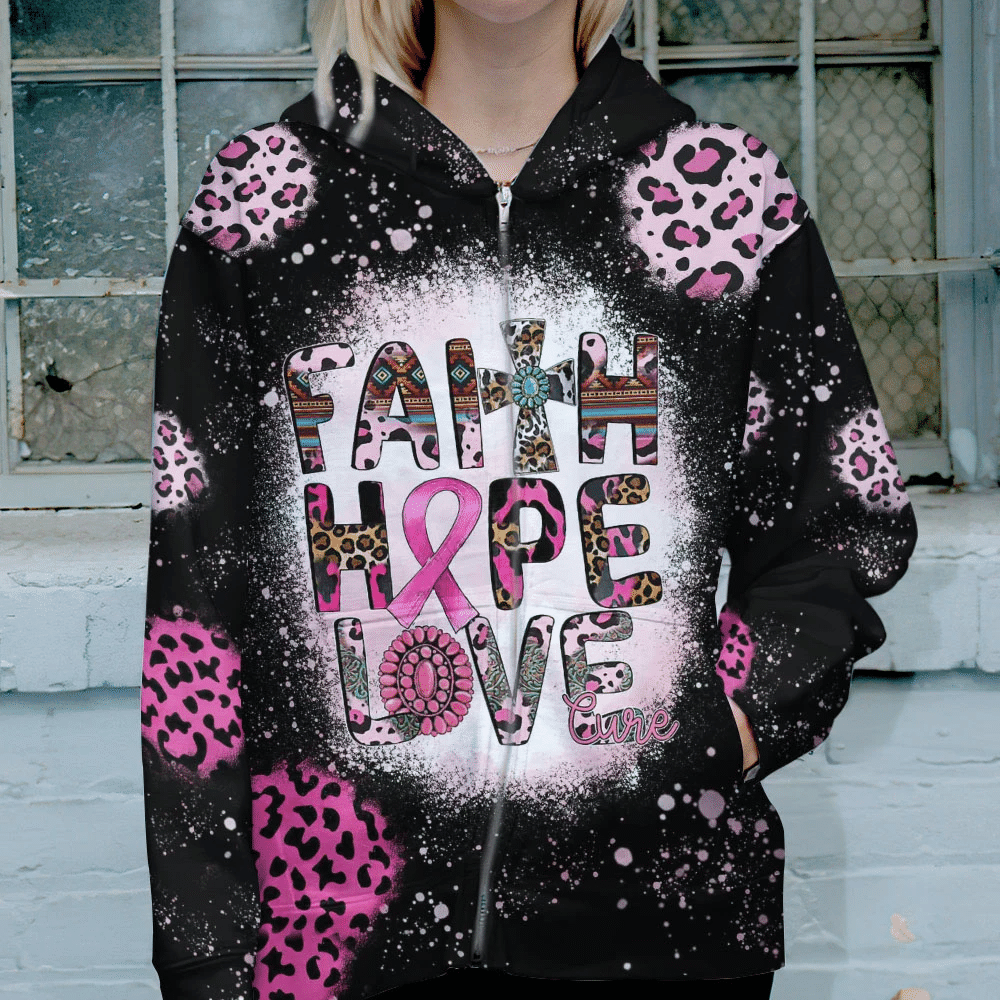 Faith Hope Love Cure - Breast Cancer Awareness All Over T-shirt and Hoodie 0822