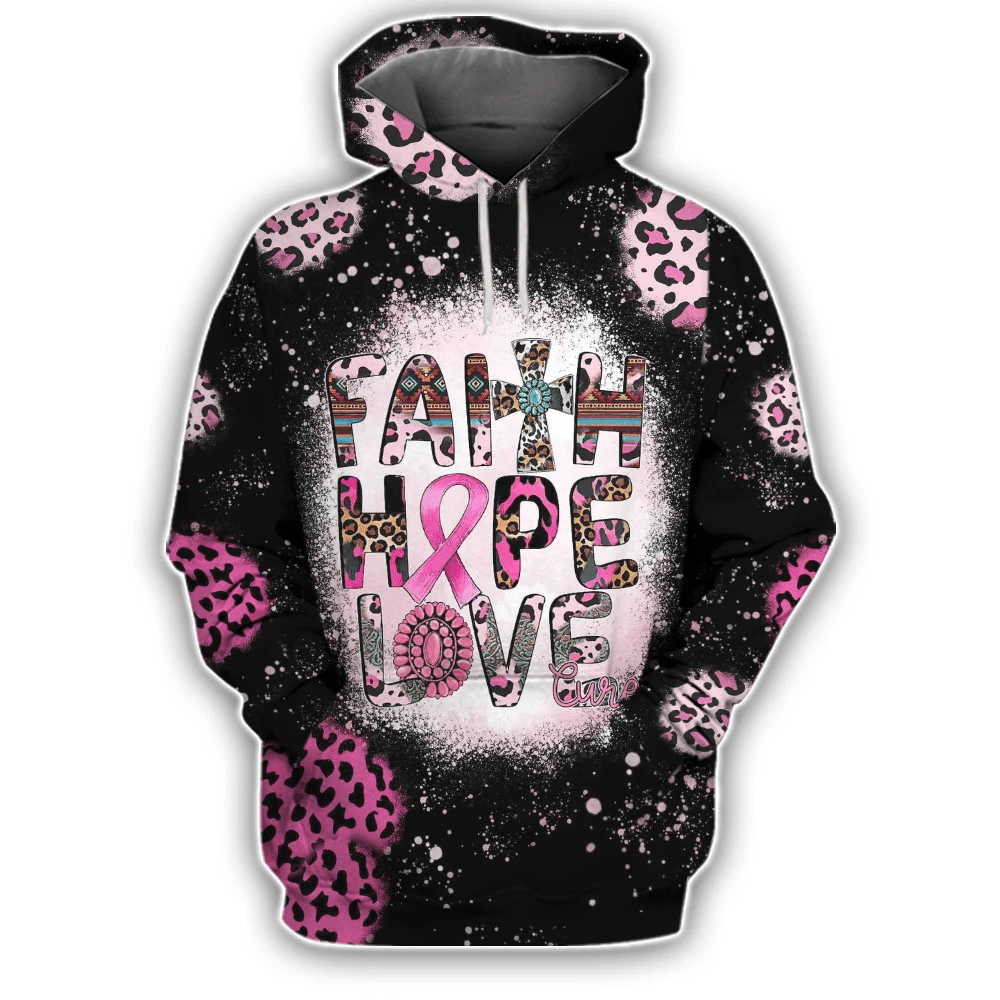 Faith Hope Love Cure - Breast Cancer Awareness All Over T-shirt and Hoodie 0822