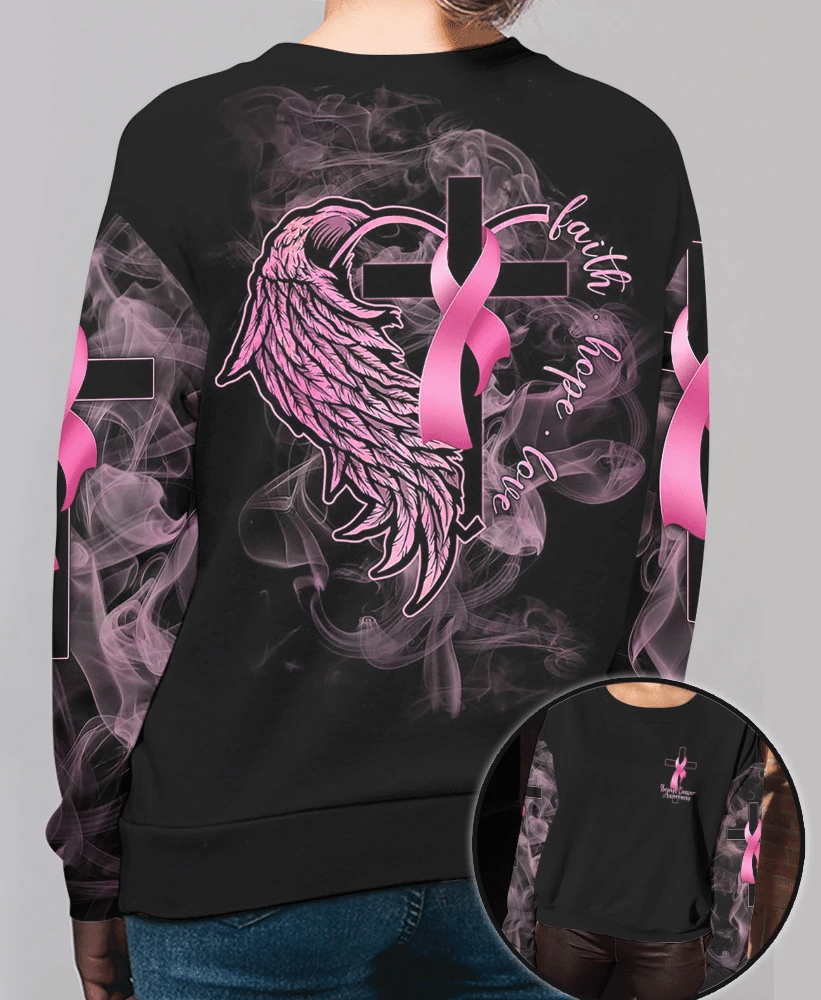 Faith Hope Love - Breast Cancer Awareness All Over T-shirt and Hoodie 0822