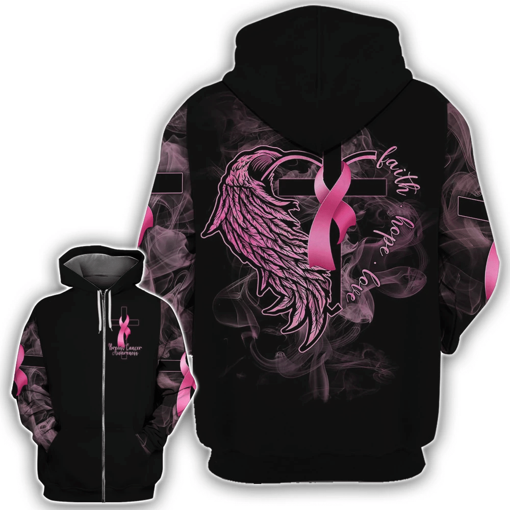 Faith Hope Love - Breast Cancer Awareness All Over T-shirt and Hoodie 0822