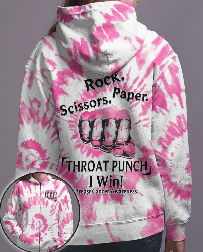 Throat Punch I Win Breast Cancer - Breast Cancer Awareness All Over T-shirt and Hoodie 0822