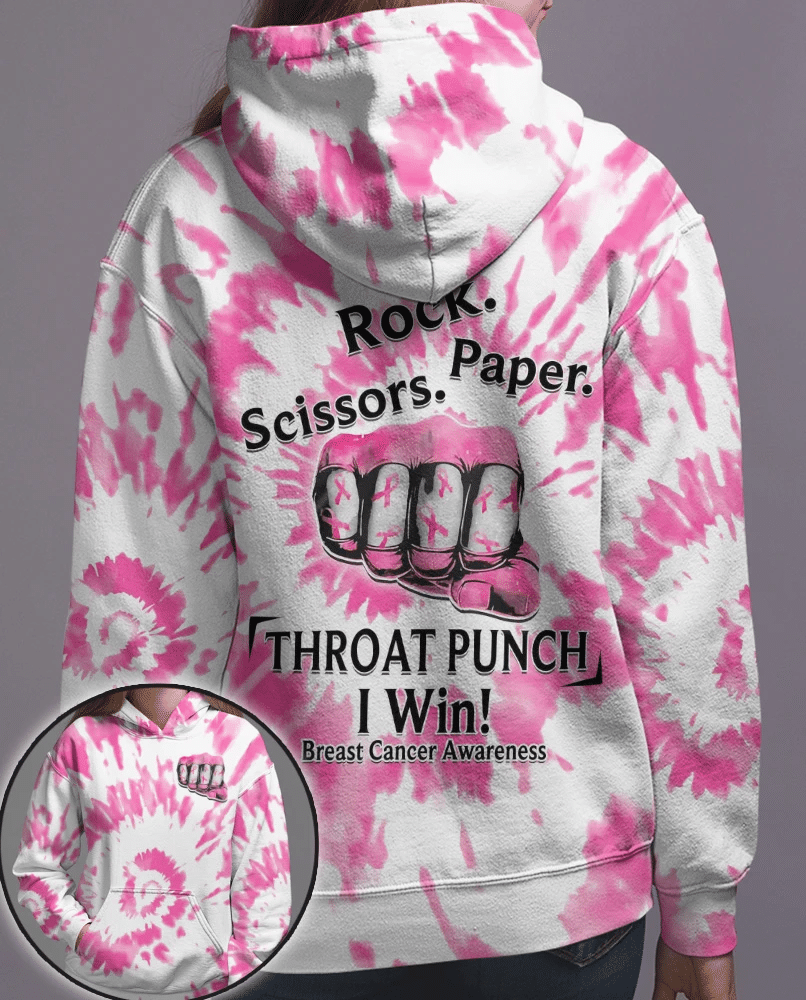 Throat Punch I Win Breast Cancer - Breast Cancer Awareness All Over T-shirt and Hoodie 0822