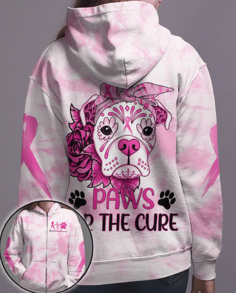Paws For The Cure - Breast Cancer Awareness All Over T-shirt and Hoodie 0822