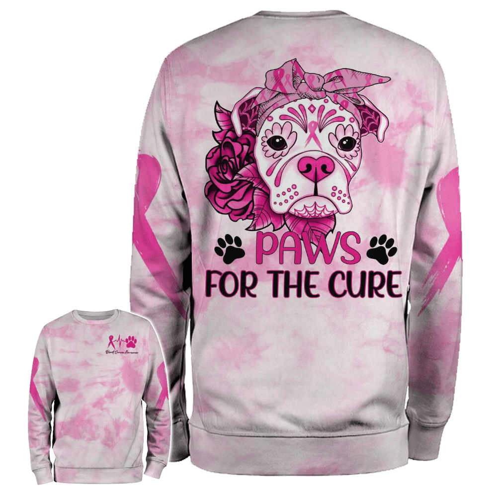 Paws For The Cure - Breast Cancer Awareness All Over T-shirt and Hoodie 0822