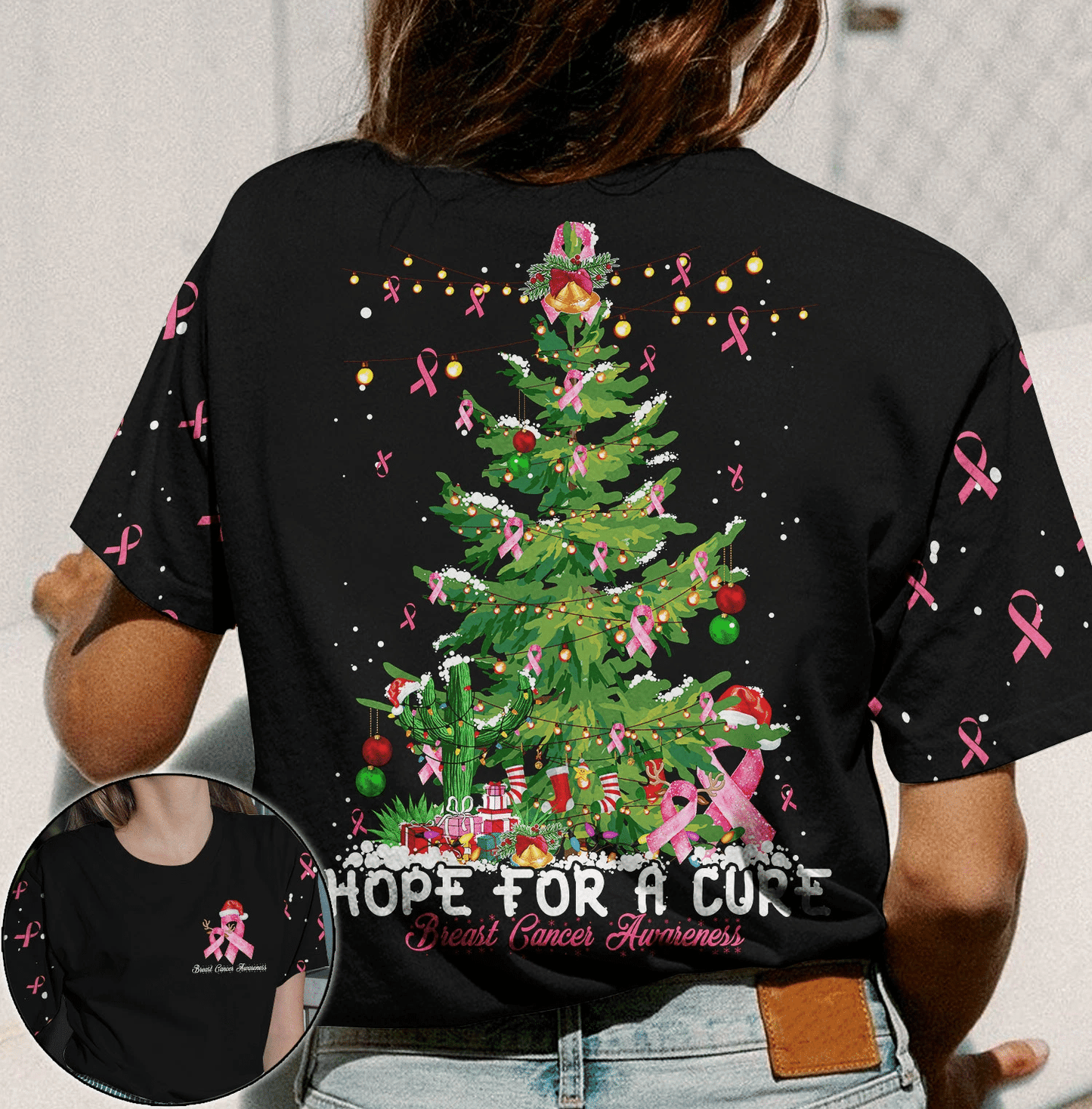 Hope For A Cure Breast Cancer - Breast Cancer Awareness All Over T-shirt and Hoodie 0822