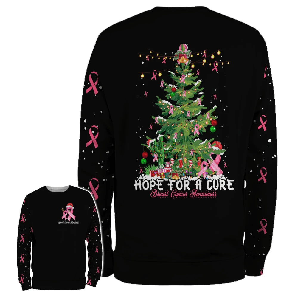 Hope For A Cure Breast Cancer - Breast Cancer Awareness All Over T-shirt and Hoodie 0822