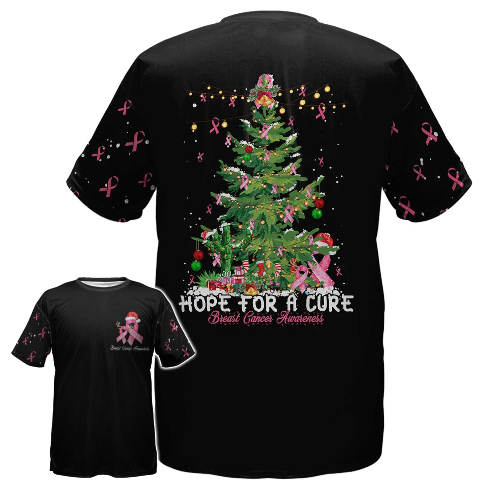 Hope For A Cure Breast Cancer - Breast Cancer Awareness All Over T-shirt and Hoodie 0822