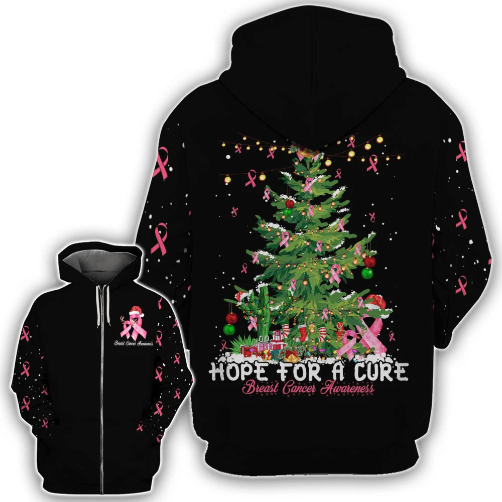 Hope For A Cure Breast Cancer - Breast Cancer Awareness All Over T-shirt and Hoodie 0822