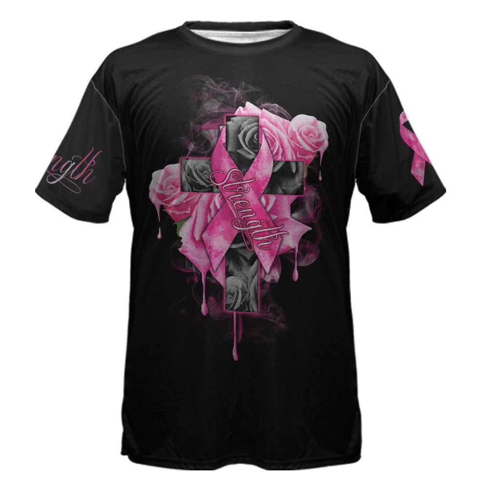 Roses Strength - Breast Cancer Awareness All Over T-shirt and Hoodie 0822