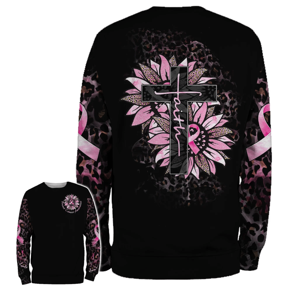 Sunflower Breast Cancer Faith - Breast Cancer Awareness All Over T-shirt and Hoodie 0822