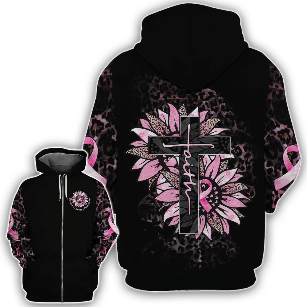 Sunflower Breast Cancer Faith - Breast Cancer Awareness All Over T-shirt and Hoodie 0822