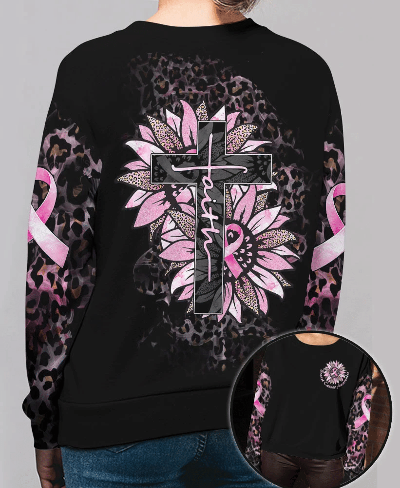 Sunflower Breast Cancer Faith - Breast Cancer Awareness All Over T-shirt and Hoodie 0822