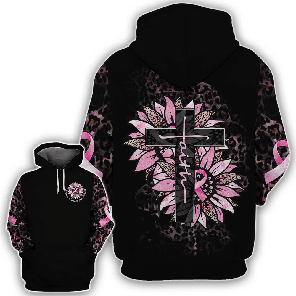 Sunflower Breast Cancer Faith - Breast Cancer Awareness All Over T-shirt and Hoodie 0822