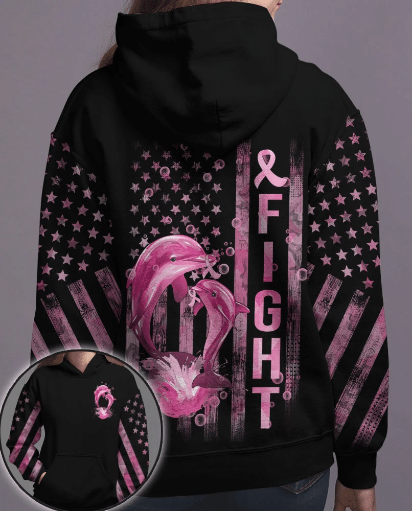 Fight Dolphin Flag - Breast Cancer Awareness All Over T-shirt and Hoodie 0822