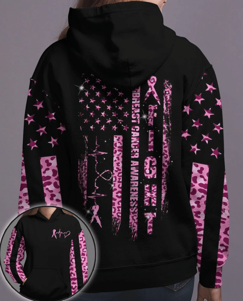 Fight Leopard Pink Breast Cancer - Breast Cancer Awareness All Over T-shirt and Hoodie 0822
