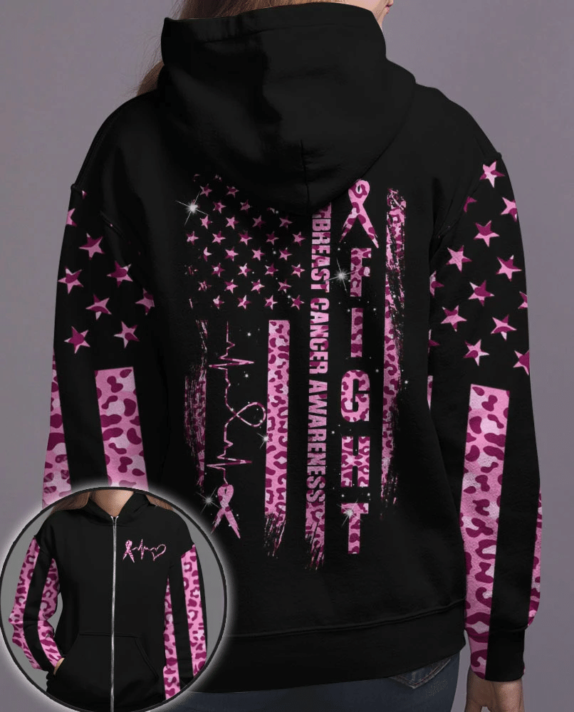 Fight Leopard Pink Breast Cancer - Breast Cancer Awareness All Over T-shirt and Hoodie 0822