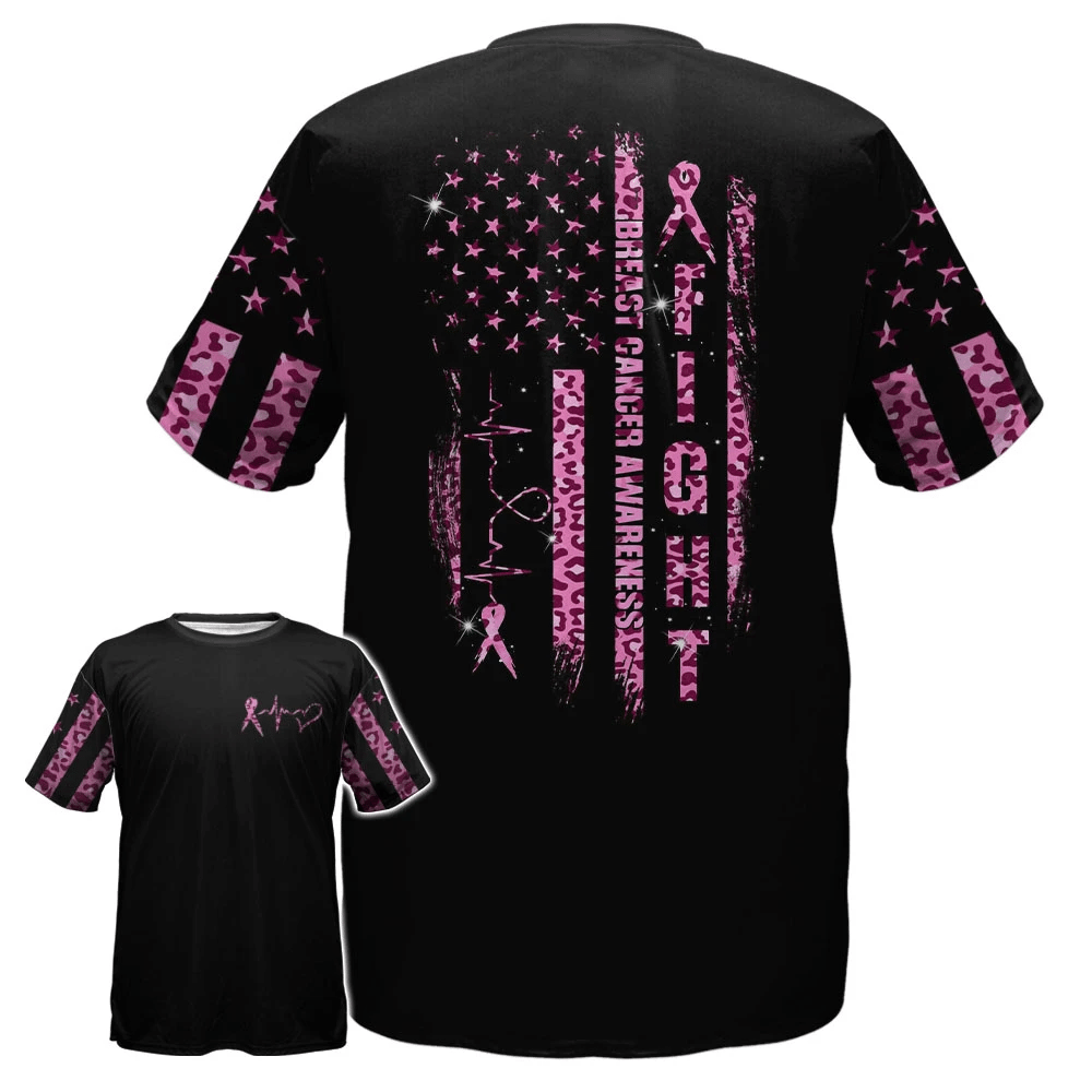Fight Leopard Pink Breast Cancer - Breast Cancer Awareness All Over T-shirt and Hoodie 0822