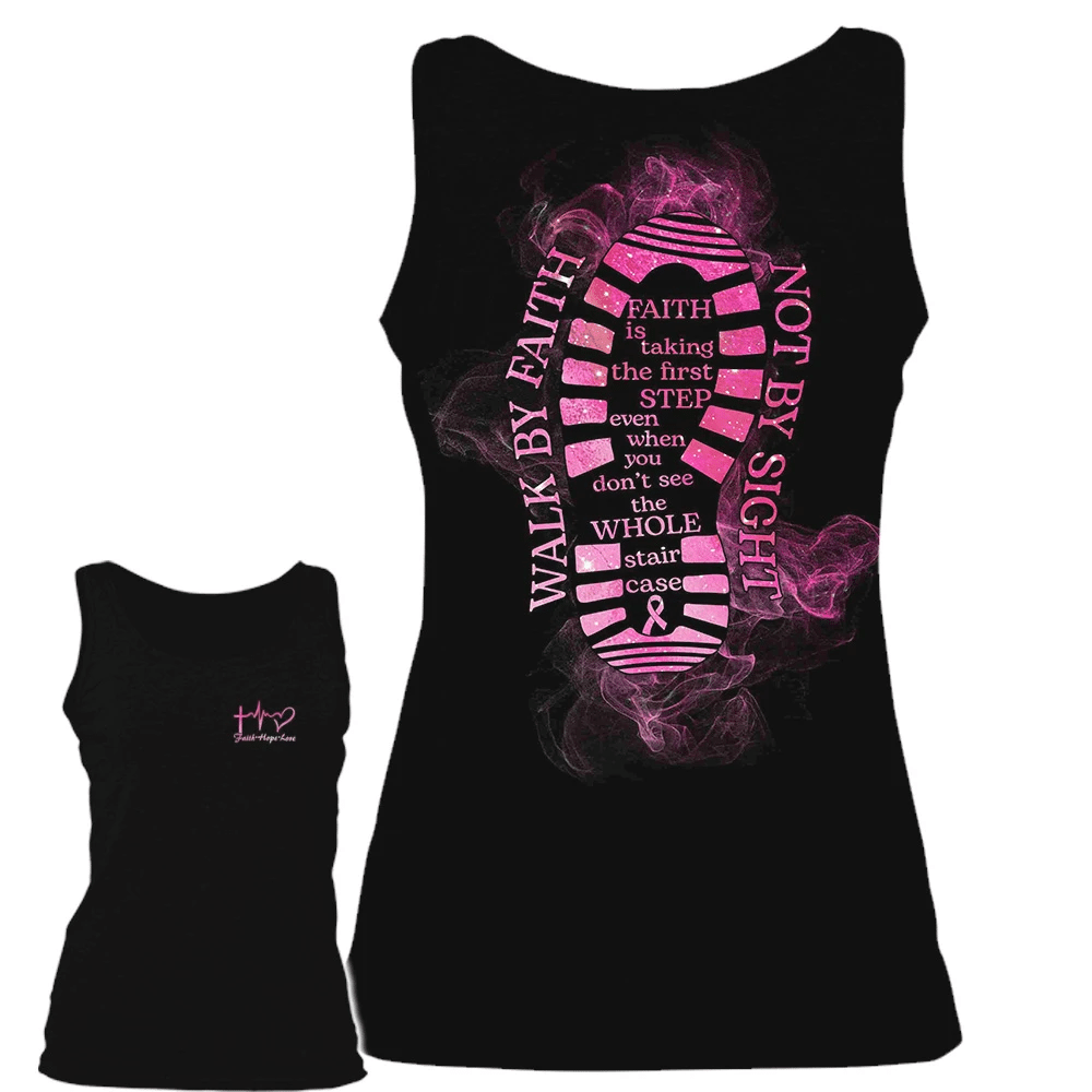 Walk By Faith Not By Sight - Breast Cancer Awareness All Over T-shirt and Hoodie 0822