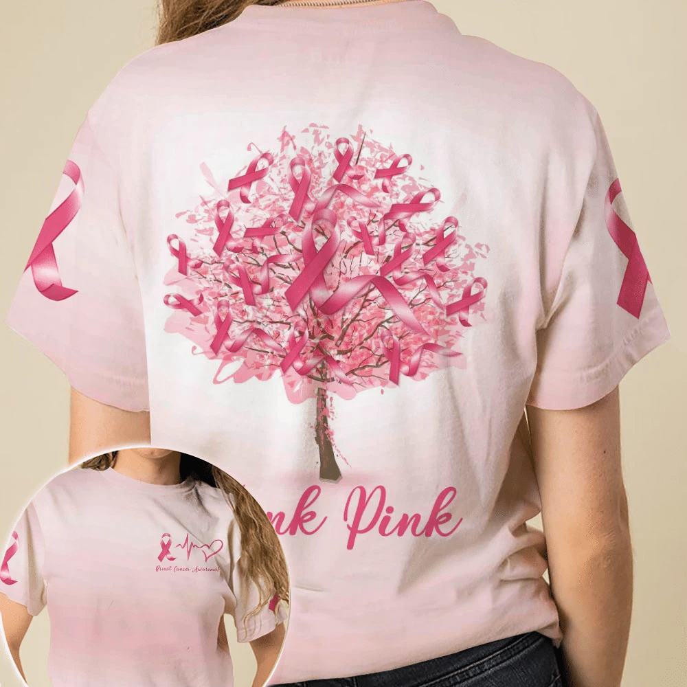 Think Pink - Breast Cancer Awareness All Over T-shirt and Hoodie 0822