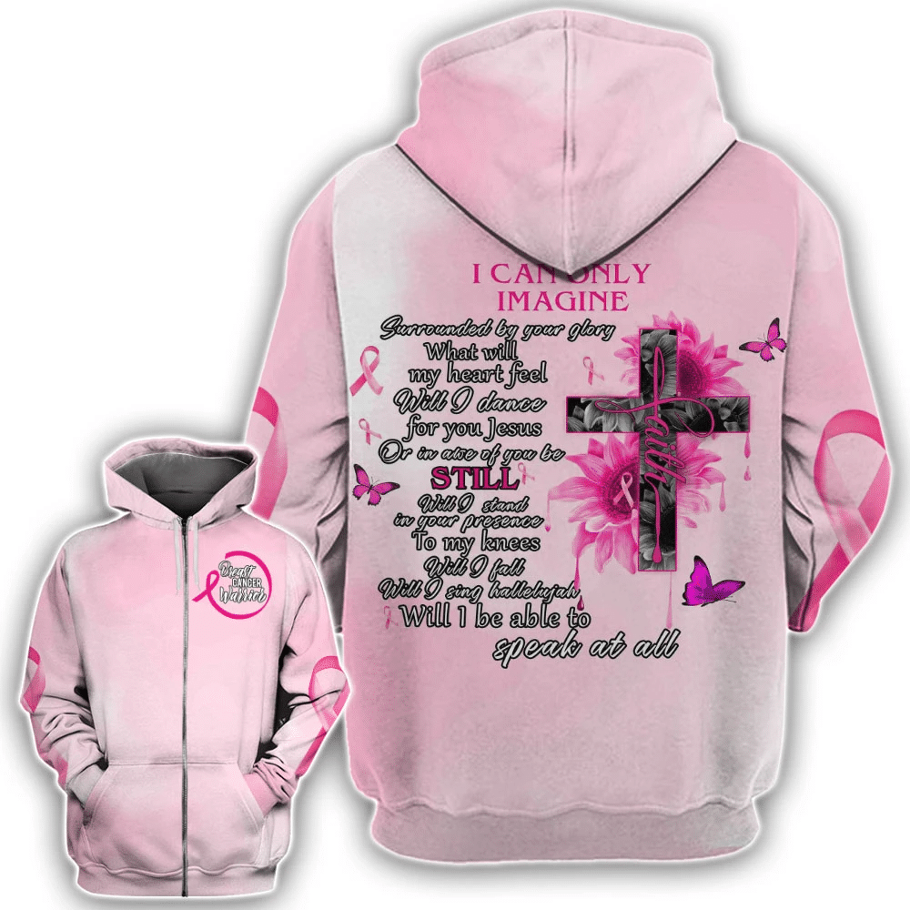 I Can Only Imagine Breast Cancer - Breast Cancer Awareness All Over T-shirt and Hoodie 0822