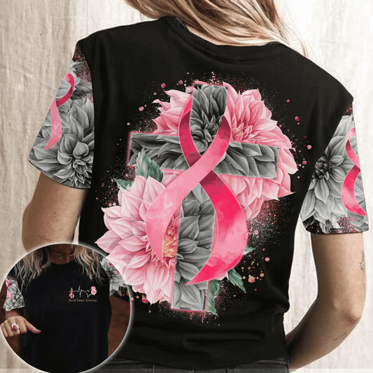 Heart Beat Pink Ribbon - Breast Cancer Awareness All Over T-shirt and Hoodie 0822
