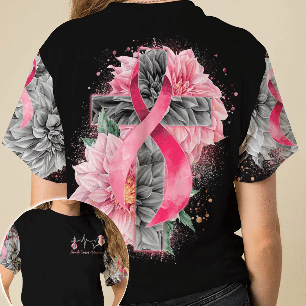 Heart Beat Pink Ribbon - Breast Cancer Awareness All Over T-shirt and Hoodie 0822