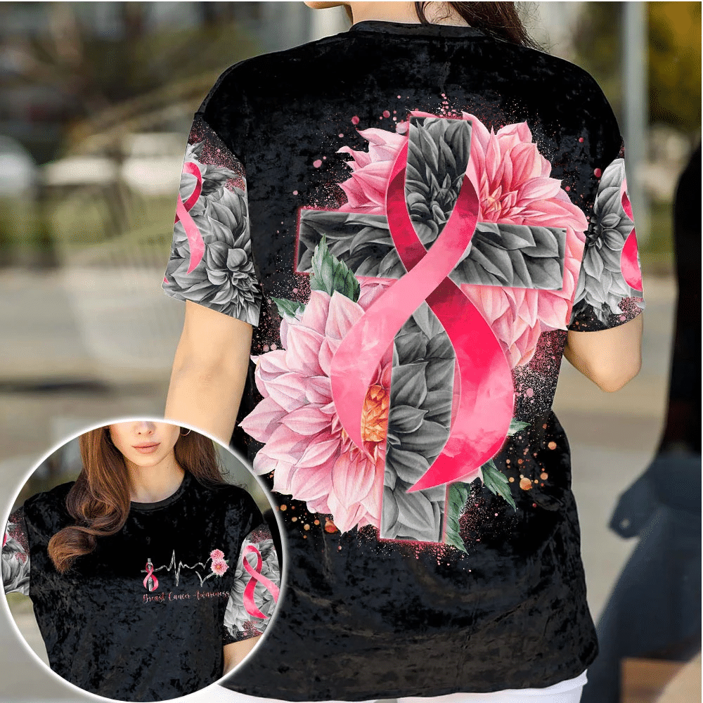 Heart Beat Pink Ribbon - Breast Cancer Awareness All Over T-shirt and Hoodie 0822