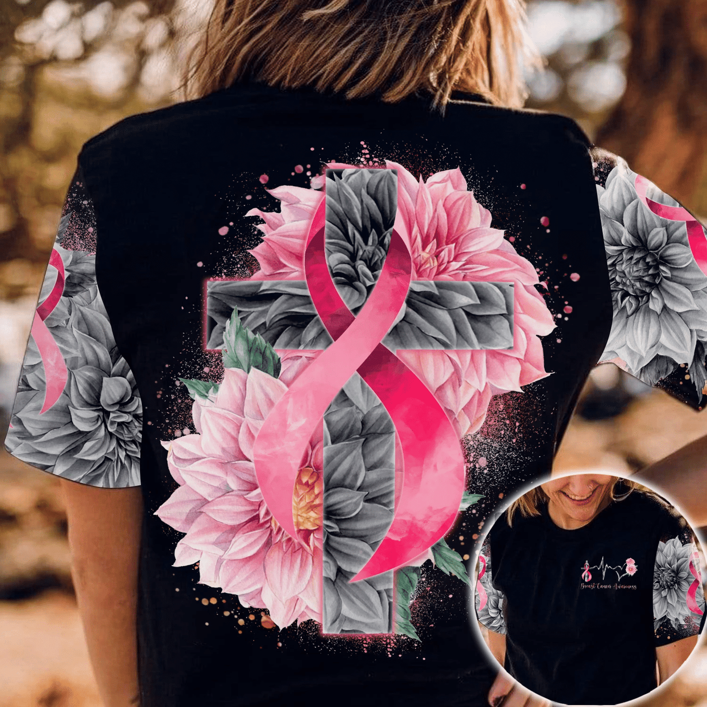 Heart Beat Pink Ribbon - Breast Cancer Awareness All Over T-shirt and Hoodie 0822