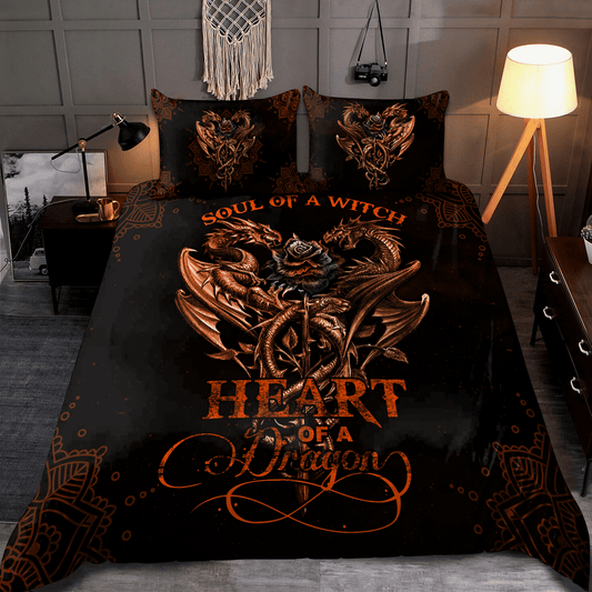 Dragon Soul Of A Witch, Heart Of A Dragon - Dragon Bedding Set 0921