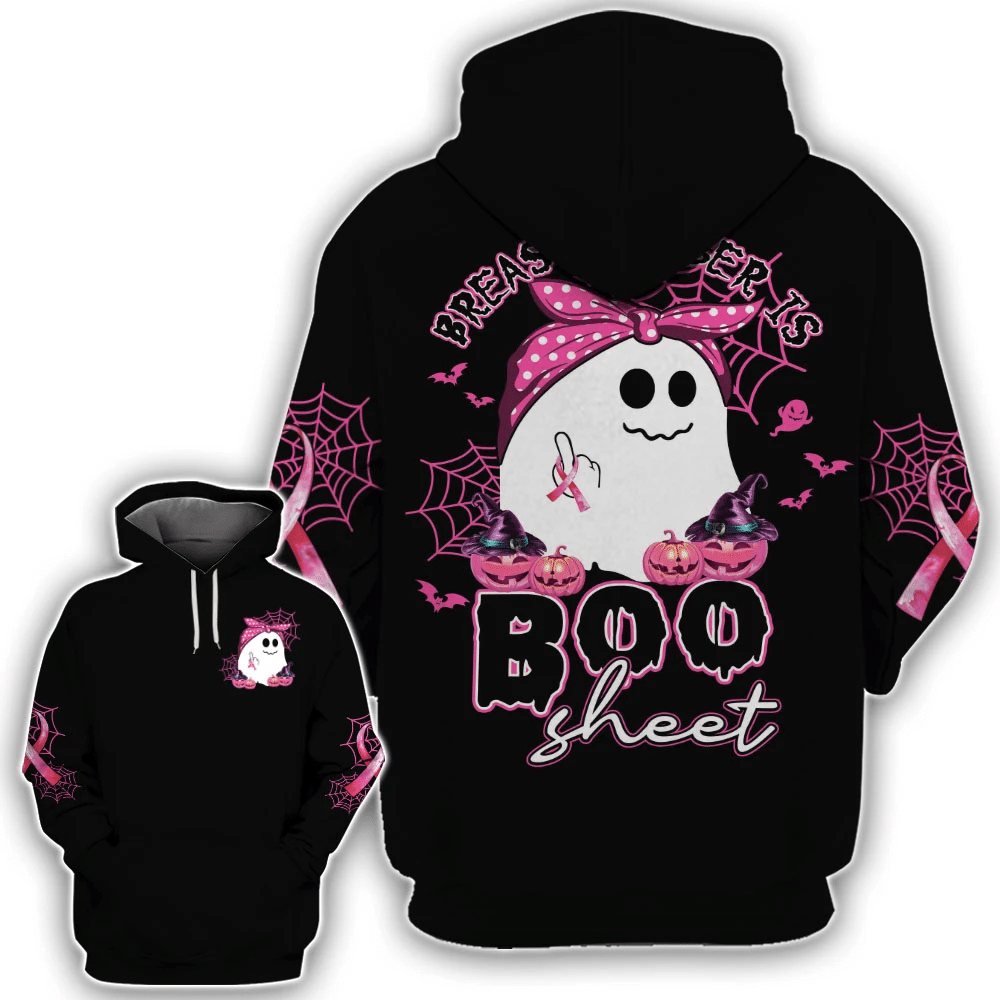 Breast Cancer Is Boo Sheet - Breast Cancer Awareness All Over T-shirt and Hoodie 0822