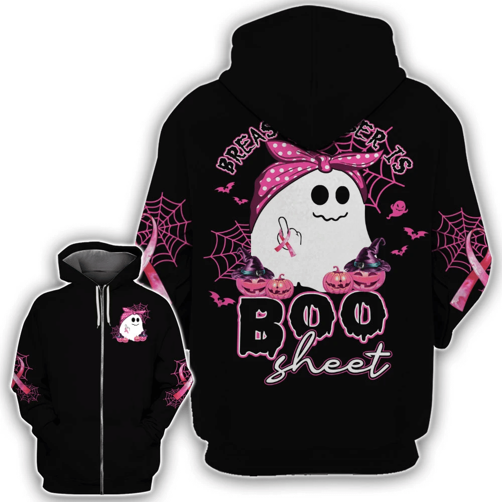 Breast Cancer Is Boo Sheet - Breast Cancer Awareness All Over T-shirt and Hoodie 0822