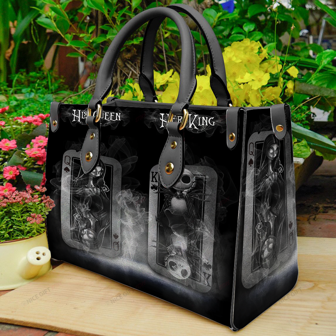 King And Queen Nightmare Leather Handbag 0523