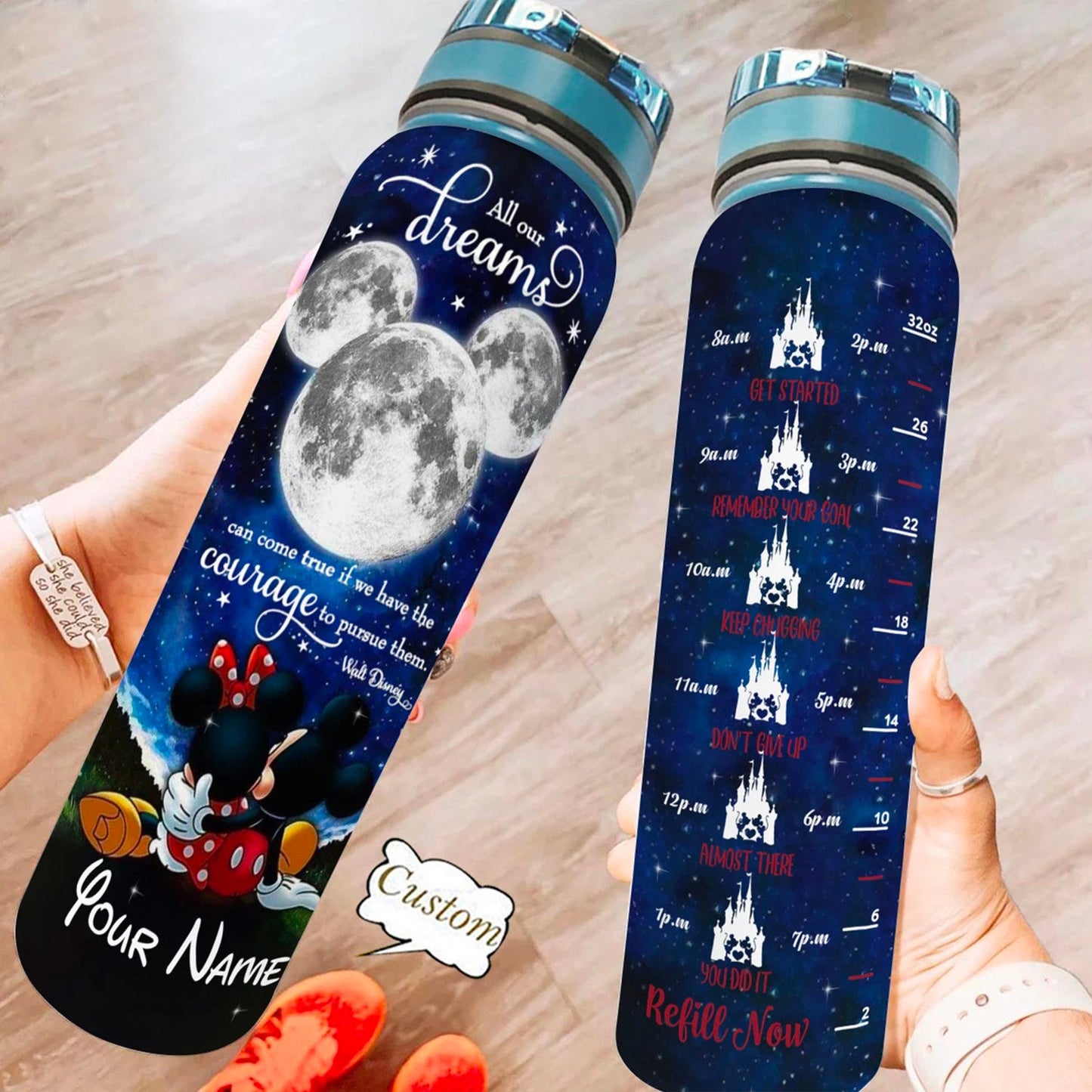 Dream Come True - Personalized Mouse Water Tracker Bottle 0823