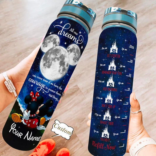 Dream Come True - Personalized Mouse Water Tracker Bottle 0823