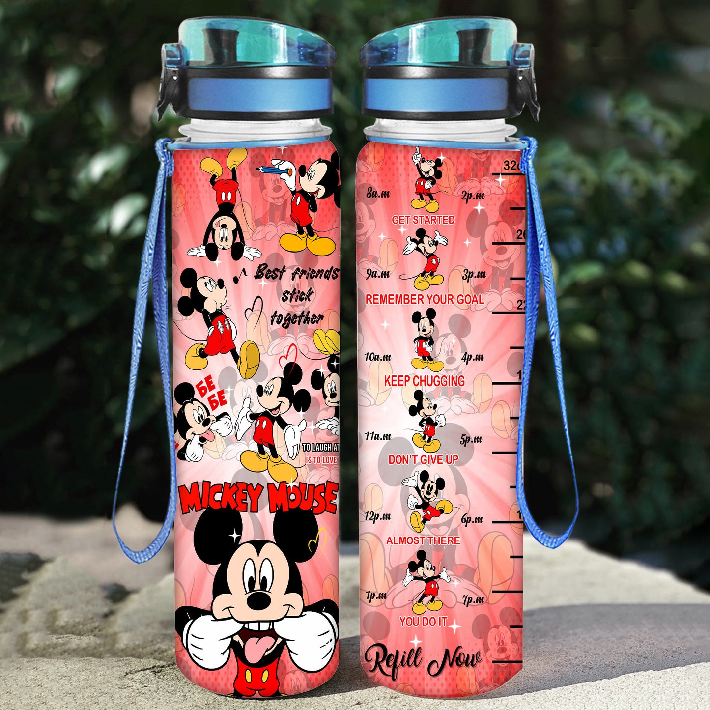 To Laugh At Yourself Is To Love Yourself Mouse Water Tracker Bottle 0823