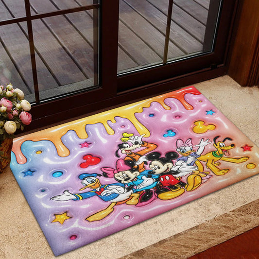 Floral Pattern Print Mouse Doormat 0823