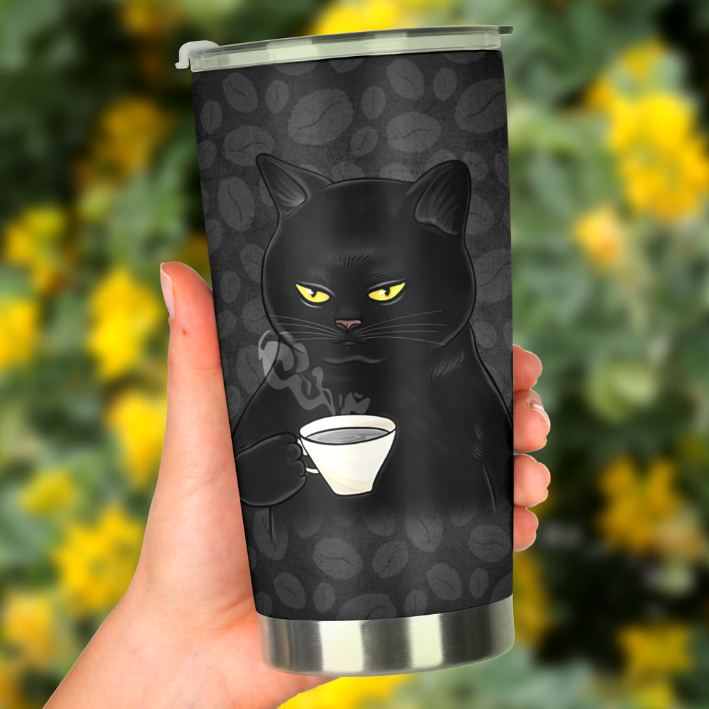 Black No Sugar Cat Tumbler 0622