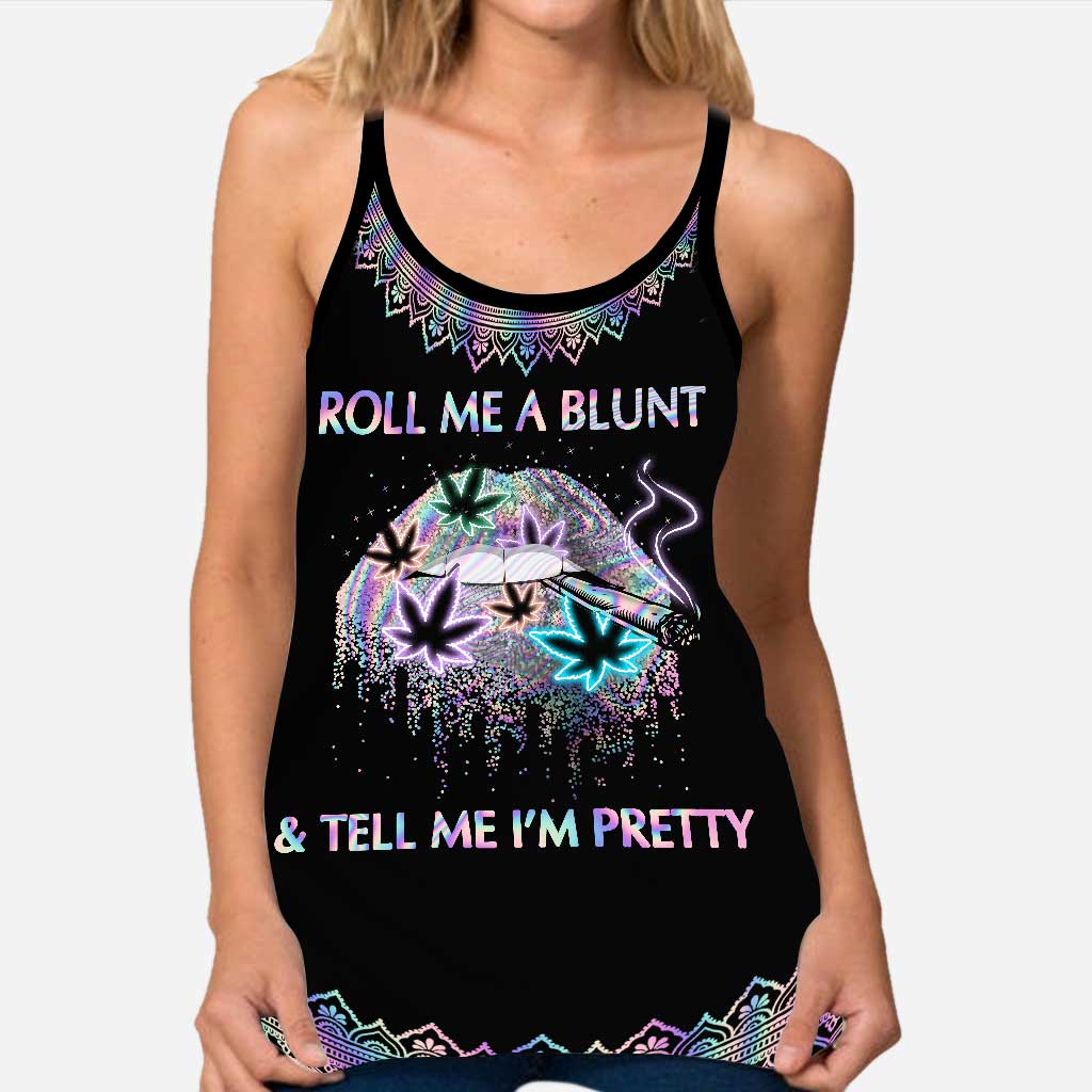 Roll Me A Blunt & Tell Me I'm Pretty - Weed Cross Tank Top and Leggings