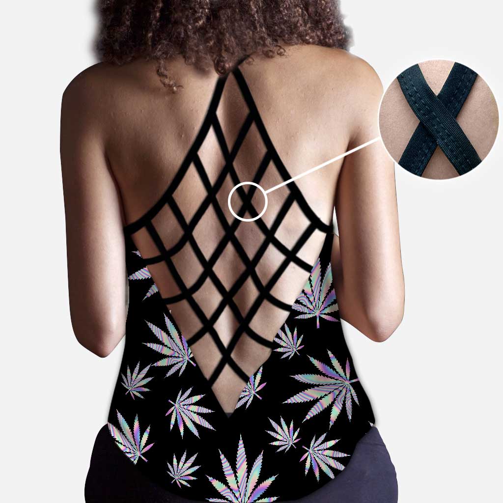 Roll Me A Blunt & Tell Me I'm Pretty - Weed Cross Tank Top and Leggings